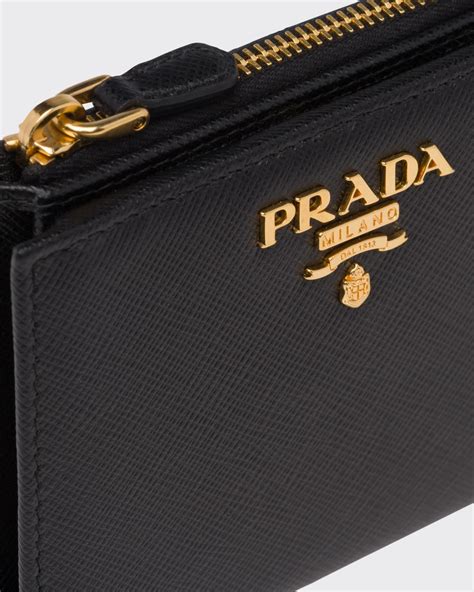 black saffiano leather wallet prada|Prada small saffiano leather wallet.